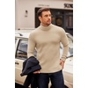 image:imageCOOFANDY Mens Turtleneck Sweater Long Sleeve Casual Ribbed Knitted High Neck Pullover SweatersLight Brown