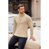 image:imageCOOFANDY Mens Turtleneck Sweater Long Sleeve Casual Ribbed Knitted High Neck Pullover SweatersLight Brown
