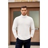 image:imageCOOFANDY Mens Turtleneck Sweater Long Sleeve Casual Ribbed Knitted High Neck Pullover SweatersWhite
