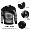 image:imageCOOFANDY Mens V Neck Dress Sweater Knit Long Sleeve Slim Fit Sweaters Fashion Pullover SweaterBalck White Stripe