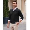 image:imageCOOFANDY Mens V Neck Dress Sweater Knit Long Sleeve Slim Fit Sweaters Fashion Pullover SweaterBlack