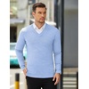 image:imageCOOFANDY Mens V Neck Dress Sweater Knit Long Sleeve Slim Fit Sweaters Fashion Pullover SweaterBlue
