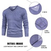 image:imageCOOFANDY Mens V Neck Dress Sweater Knit Long Sleeve Slim Fit Sweaters Fashion Pullover SweaterBlue and White
