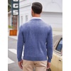image:imageCOOFANDY Mens V Neck Dress Sweater Knit Long Sleeve Slim Fit Sweaters Fashion Pullover SweaterBlue and White