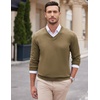image:imageCOOFANDY Mens V Neck Dress Sweater Knit Long Sleeve Slim Fit Sweaters Fashion Pullover SweaterBrown