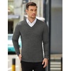 image:imageCOOFANDY Mens V Neck Dress Sweater Knit Long Sleeve Slim Fit Sweaters Fashion Pullover SweaterDark Gray