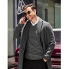 image:imageCOOFANDY Mens V Neck Dress Sweater Knit Long Sleeve Slim Fit Sweaters Fashion Pullover SweaterDark Gray