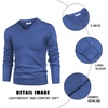 image:imageCOOFANDY Mens V Neck Dress Sweater Knit Long Sleeve Slim Fit Sweaters Fashion Pullover SweaterDenim Blue