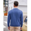 image:imageCOOFANDY Mens V Neck Dress Sweater Knit Long Sleeve Slim Fit Sweaters Fashion Pullover SweaterDenim Blue