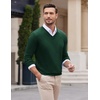 image:imageCOOFANDY Mens V Neck Dress Sweater Knit Long Sleeve Slim Fit Sweaters Fashion Pullover SweaterGreen