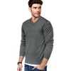 image:imageCOOFANDY Mens V Neck Dress Sweater Knit Long Sleeve Slim Fit Sweaters Fashion Pullover SweaterGrey
