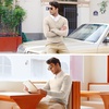 image:imageCOOFANDY Mens V Neck Dress Sweater Knit Long Sleeve Slim Fit Sweaters Fashion Pullover SweaterKhaki