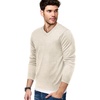 image:imageCOOFANDY Mens V Neck Dress Sweater Knit Long Sleeve Slim Fit Sweaters Fashion Pullover SweaterKhaki
