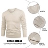 image:imageCOOFANDY Mens V Neck Dress Sweater Knit Long Sleeve Slim Fit Sweaters Fashion Pullover SweaterKhaki