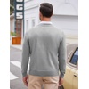 image:imageCOOFANDY Mens V Neck Dress Sweater Knit Long Sleeve Slim Fit Sweaters Fashion Pullover SweaterLight Grey