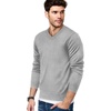 image:imageCOOFANDY Mens V Neck Dress Sweater Knit Long Sleeve Slim Fit Sweaters Fashion Pullover SweaterLight Grey