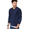image:imageCOOFANDY Mens V Neck Dress Sweater Knit Long Sleeve Slim Fit Sweaters Fashion Pullover SweaterNavy Blue
