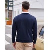 image:imageCOOFANDY Mens V Neck Dress Sweater Knit Long Sleeve Slim Fit Sweaters Fashion Pullover SweaterNavy Blue