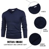 image:imageCOOFANDY Mens V Neck Dress Sweater Knit Long Sleeve Slim Fit Sweaters Fashion Pullover SweaterNavy Blue