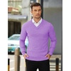 image:imageCOOFANDY Mens V Neck Dress Sweater Knit Long Sleeve Slim Fit Sweaters Fashion Pullover SweaterPurple