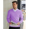 image:imageCOOFANDY Mens V Neck Dress Sweater Knit Long Sleeve Slim Fit Sweaters Fashion Pullover SweaterPurple