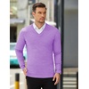 image:imageCOOFANDY Mens V Neck Dress Sweater Knit Long Sleeve Slim Fit Sweaters Fashion Pullover SweaterPurple