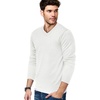 image:imageCOOFANDY Mens V Neck Dress Sweater Knit Long Sleeve Slim Fit Sweaters Fashion Pullover SweaterWhite