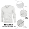 image:imageCOOFANDY Mens V Neck Dress Sweater Knit Long Sleeve Slim Fit Sweaters Fashion Pullover SweaterWhite