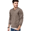 image:imageCOOFANDY Mens V Neck Dress Sweater Knit Long Sleeve Slim Fit Sweaters Fashion Pullover SweaterWhitebrown