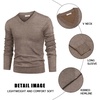 image:imageCOOFANDY Mens V Neck Dress Sweater Knit Long Sleeve Slim Fit Sweaters Fashion Pullover SweaterWhitebrown