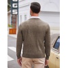 image:imageCOOFANDY Mens V Neck Dress Sweater Knit Long Sleeve Slim Fit Sweaters Fashion Pullover SweaterWhitebrown