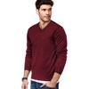 image:imageCOOFANDY Mens V Neck Dress Sweater Knit Long Sleeve Slim Fit Sweaters Fashion Pullover SweaterWine Red