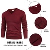 image:imageCOOFANDY Mens V Neck Dress Sweater Knit Long Sleeve Slim Fit Sweaters Fashion Pullover SweaterWine Red
