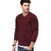 image:imageCOOFANDY Mens V Neck Dress Sweater Knit Long Sleeve Slim Fit Sweaters Fashion Pullover SweaterWine Red and Black