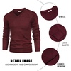 image:imageCOOFANDY Mens V Neck Dress Sweater Knit Long Sleeve Slim Fit Sweaters Fashion Pullover SweaterWine Red and Black