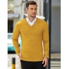 image:imageCOOFANDY Mens V Neck Dress Sweater Knit Long Sleeve Slim Fit Sweaters Fashion Pullover SweaterYellow