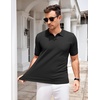 image:imageCOOFANDY Mens V Neck Short Sleeve Stretch Knit Polo ShirtBlack