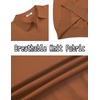 image:imageCOOFANDY Mens V Neck Short Sleeve Stretch Knit Polo ShirtCaramel