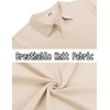 image:imageCOOFANDY Mens V Neck Short Sleeve Stretch Knit Polo ShirtChampagne