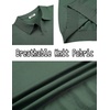 image:imageCOOFANDY Mens V Neck Short Sleeve Stretch Knit Polo ShirtDark Green