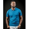 image:imageCOOFANDY Mens V Neck Short Sleeve Stretch Knit Polo ShirtDemin Blue