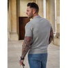 image:imageCOOFANDY Mens V Neck Short Sleeve Stretch Knit Polo ShirtGray