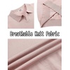 image:imageCOOFANDY Mens V Neck Short Sleeve Stretch Knit Polo ShirtPink