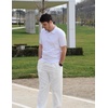 image:imageCOOFANDY Mens V Neck Short Sleeve Stretch Knit Polo ShirtWhite