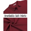 image:imageCOOFANDY Mens V Neck Short Sleeve Stretch Knit Polo ShirtWine Red