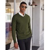 image:imageCOOFANDY Mens V Neck Sweater Lightweight Knitted Pullover SweatersArmy Green