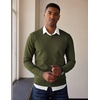 image:imageCOOFANDY Mens V Neck Sweater Lightweight Knitted Pullover SweatersArmy Green