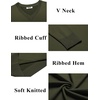 image:imageCOOFANDY Mens V Neck Sweater Lightweight Knitted Pullover SweatersArmy Green