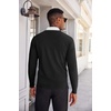 image:imageCOOFANDY Mens V Neck Sweater Lightweight Knitted Pullover SweatersBlackdiamond Pattern