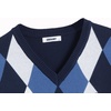 image:imageCOOFANDY Mens V Neck Sweater Lightweight Knitted Pullover SweatersBluediamond Pattern